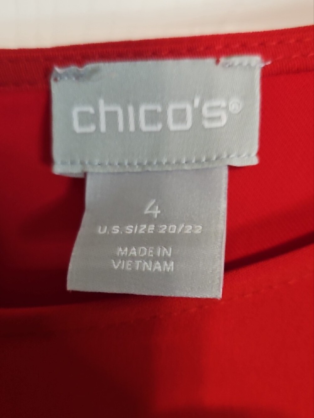 Chico's Red Ruffle-Sleeve Tunic Top - Picture 4 of 6